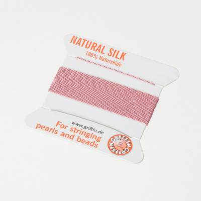 Nici jedwabne z igłą dark pink 0,5 mm