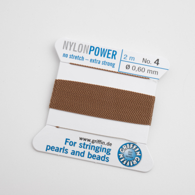 Griffin nici nylon power z igłą beige 0,6mm