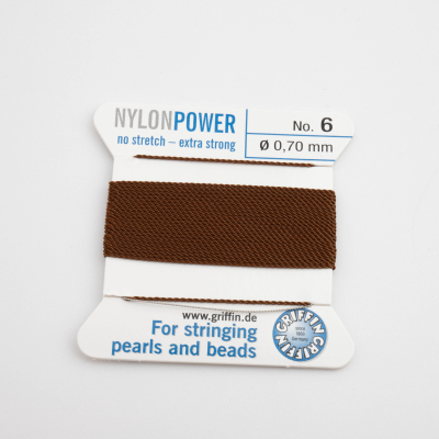 Griffin nici nylon power z igłą brown 0,7mm