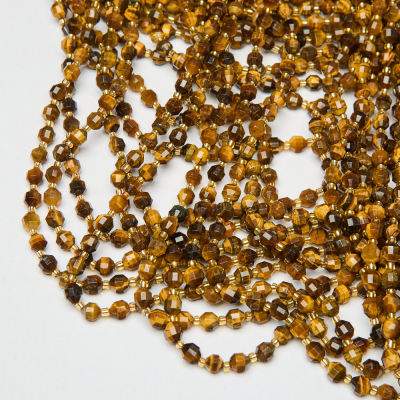 Tygrysie oko baryłka fasetowana 6mm