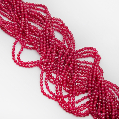 Jadeit kulka fasetowana czerwona 4,5mm