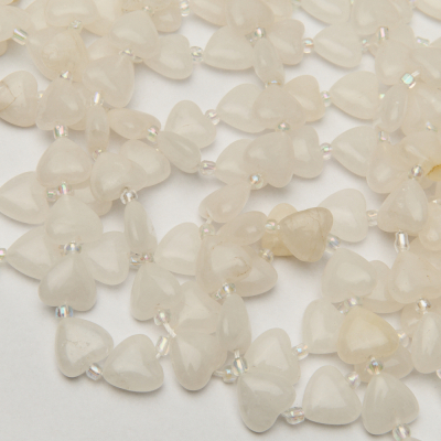 Biały jadeit serce gładkie 14mm