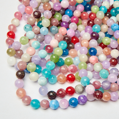 Jadeit kulka fasetowana multikolor 10mm