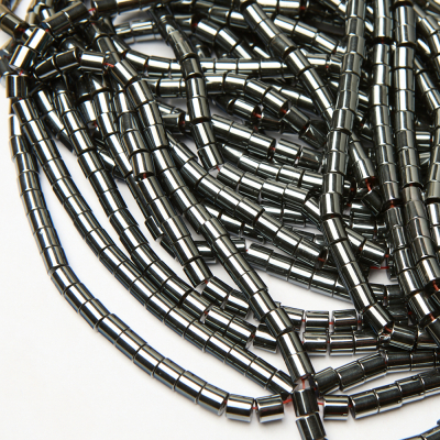 Hematyt walec gładki natural 6x6mm