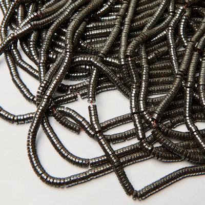 Hematyt krążek z fakturą natural 6x2mm