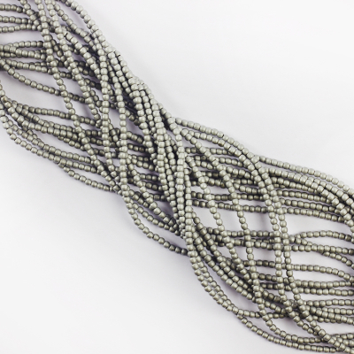 Hematyt platerowany kulka gładka mat silver 2mm - na sznury
