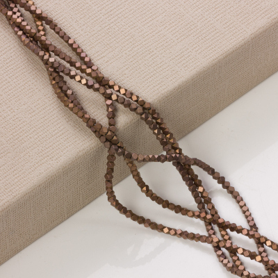 Hematyt platerowany kostka ścięta bronze 3x3mm