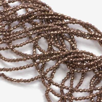 Hematyt platerowany kulka fasetowana bronze 2mm