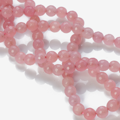 Jadeit kulka fasetowana r&oacute;żowa 7,5mm