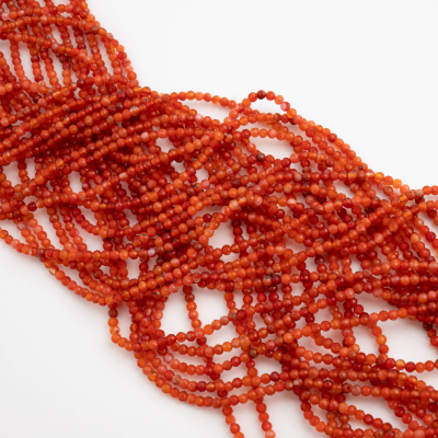 Karneol kulka fasetowana 2mm