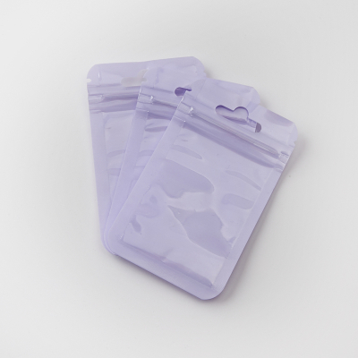 Woreczek z zamknięciem strunowym pastelowy lawendowy 10x6cm