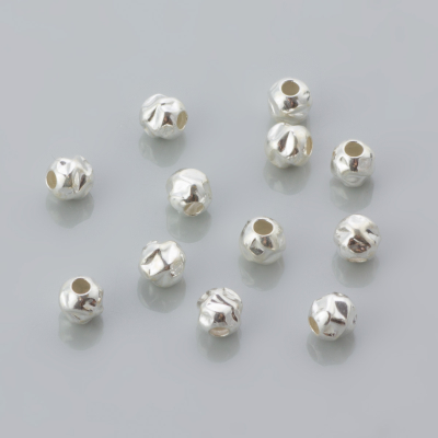 Kulki srebrne młotkowane AG925 4mm