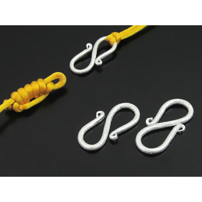 Srebrne zapięcie S satynowe AG925 15mm