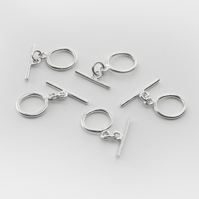 Srebrne zapięcie toggle gładkie AG925 12mm