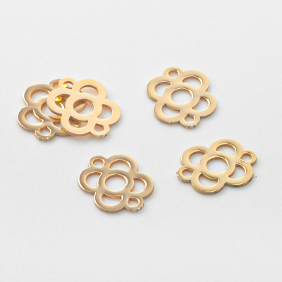 Srebrny łącznik kwiatek AG925 pozłacany 10mm