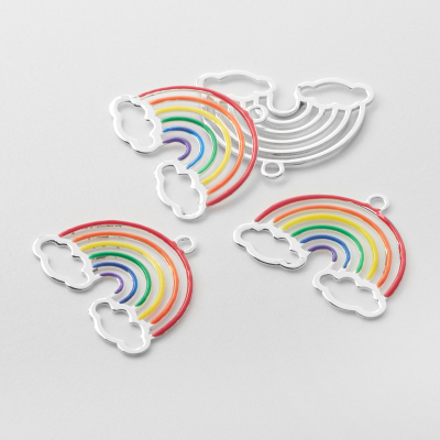 Srebrna zawieszka kolorowa tęcza AG925 16mm