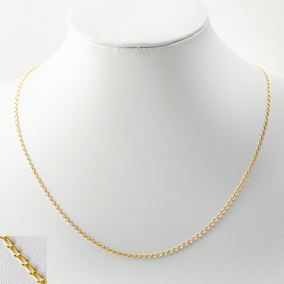 Srebrny łańcuszek rombo podłużny diamentowany z zapięciem AG925 pozłacany 45cm