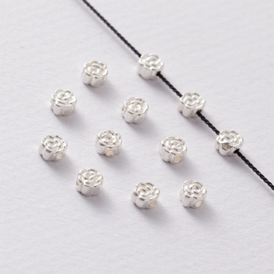 Srebrna przekładka koralik róża mini AG925 5mm