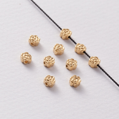 Srebrna pozłacana przekładka koralik róża mini AG925 5mm