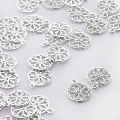 Zawieszka kwiatek w kółku AG925 11,5mm