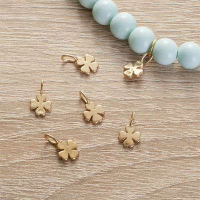 Srebrna zawieszka koniczynka mini AG925 pozłacana 7mm