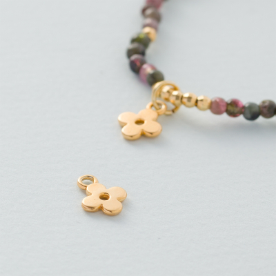 Srebrna zawieszka kwiatek AG925 9mm pozłacana