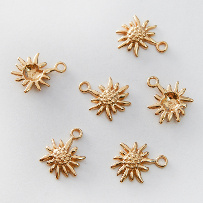 Srebrna zawieszka kwiatek słonecznika AG925 pozłacana 14,5mm