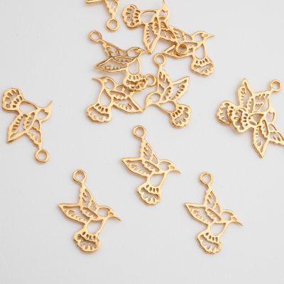 Srebrna zawieszka ptaszek ażurowy AG925 pozłacany 19,5mm