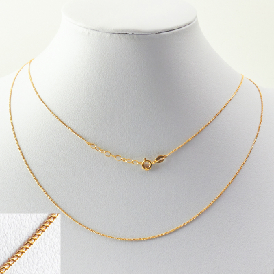 Łańcuszek drobna pancerka GOLDFILLED z zapięciem AU585 45cm 0,9mm