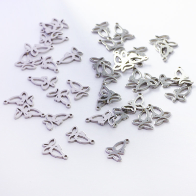Zawieszka ze stali chirurgicznej motylek w kolorze srebrnym 13mm