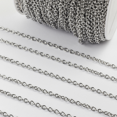 Łańcuszek ze stali owale gładkie 4x3mm