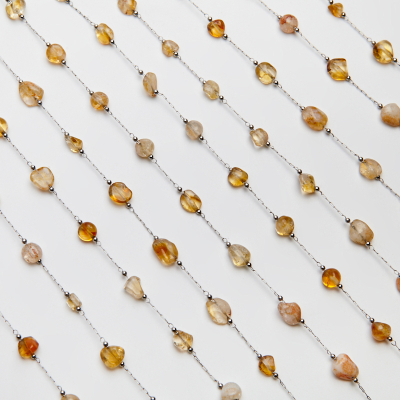 Łańcuch z cytrynem ze stali szlachetnej w kolorze srebrnym 13x4mm