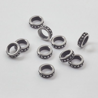 Przekładka oponka w kropeczki do męskich bransoletek ze stali 9x3mm