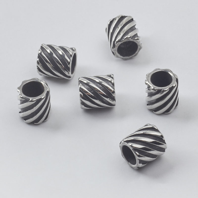 Przekładka walec skręcany ze stali do męskich bransoletek 9x8,5mm