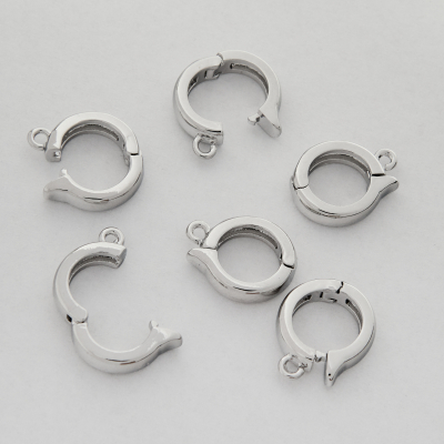 Zapięcie ozdobne zatrzaskowe do pereł z mosiądzu 11x14mm