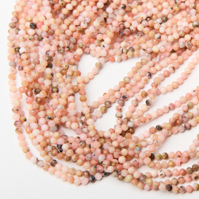 Opal r&oacute;żowy kulka fasetowana 3mm