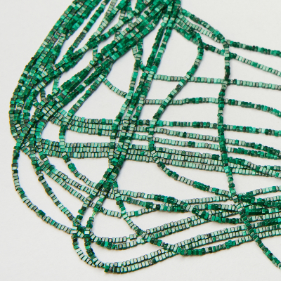 Malachit płaska kostka 1x1,5mm