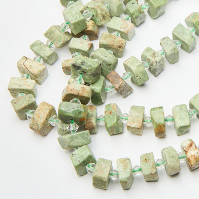 Zielony opal kwadrat zaokrąglony nieregularny 7x14mm