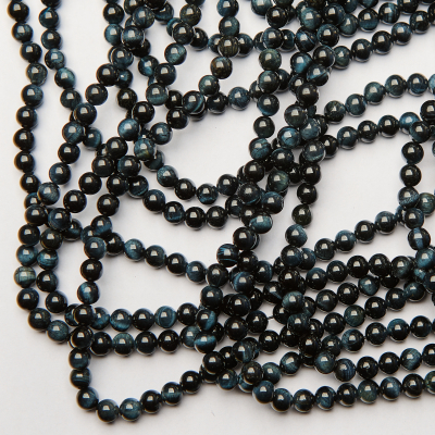 Grafitowe tygrysie oko kulka gładka 6,5mm