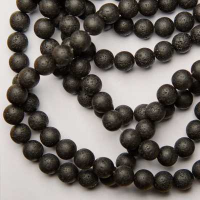 Czarna lawa kulka gładka 12,5mm