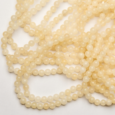 Jadeit kulka gładka ecru 6,5mm