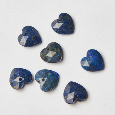 Zawieszka z lapis lazuli serce fasetowane 12,5mm