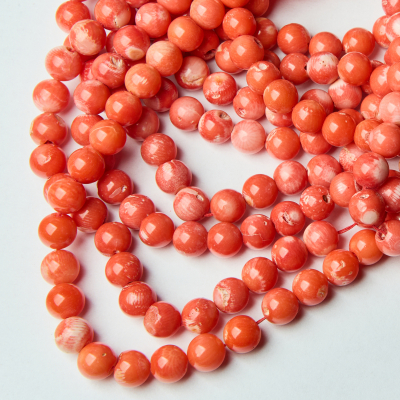 Koral łososiowy kulka gładka 9mm