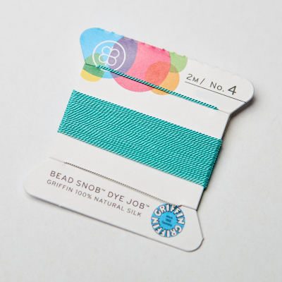 Nici jedwabne z igłą light aqua 0,6mm