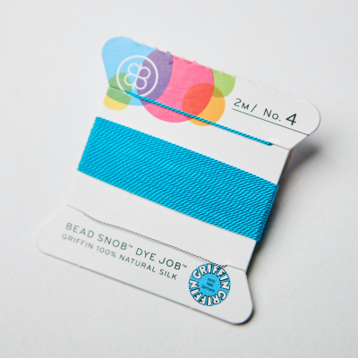 Nici jedwabne z igłą dark cerulean blue 0,8mm