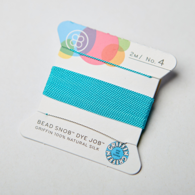 Nici jedwabne z igłą light cerulean blue 0,6mm