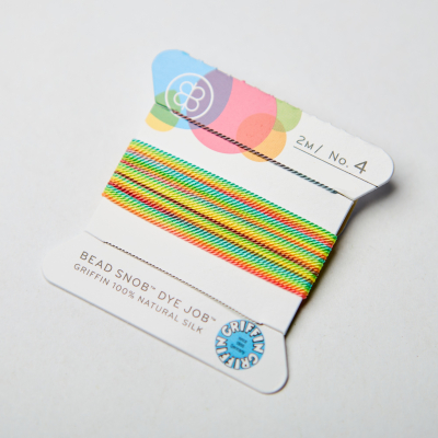 Nici jedwabne z igłą rainbow colour 0,8mm