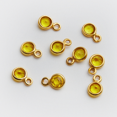 Cytryn fasetowany w okuciu zawieszka AG925 4-5mm