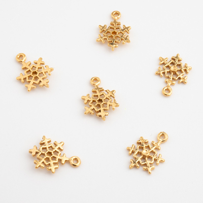 Zawieszka śnieżynka AG925 pozłacana 10x8mm