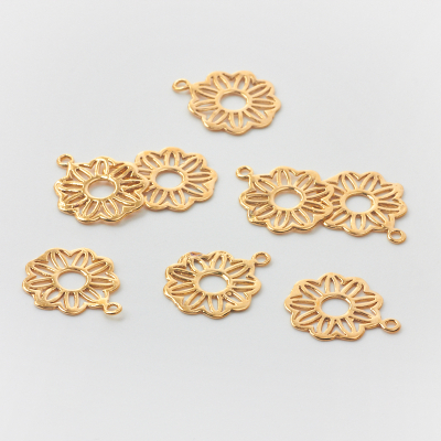 Srebrna zawieszka ażurowy kwiatek AG925 pozłacana 16,5mm